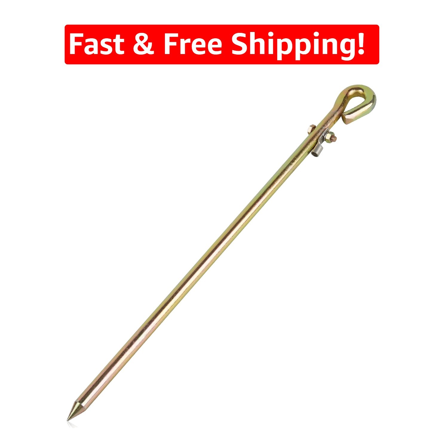 Portable Ground Rod with Wire Lug for Electric Fences & Satellite Dishes