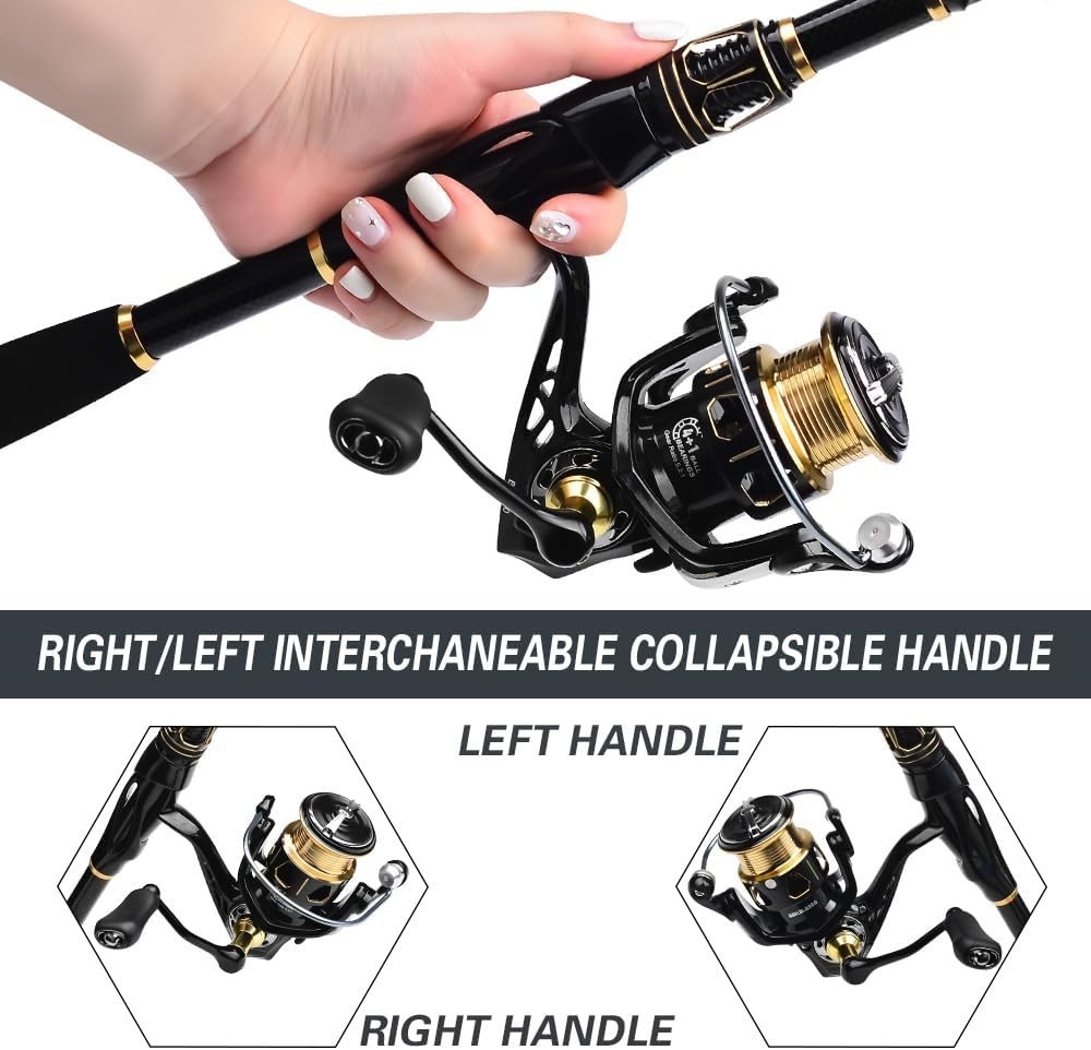 Fishing Rod and Reel Combo – Carbon Fiber Telescopic Fishing Pole with 2000 S…