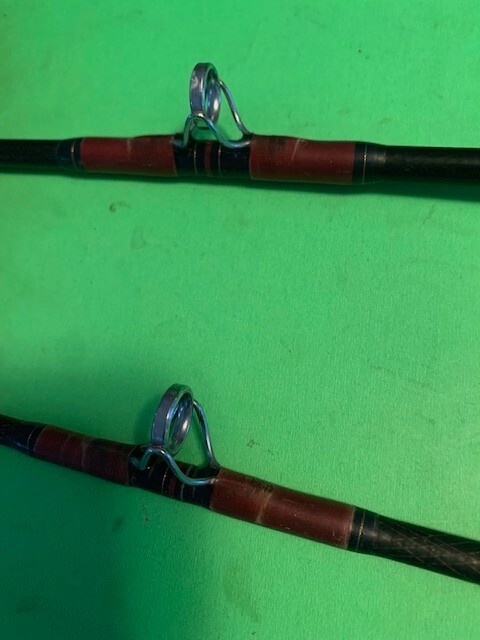 MATCHING PAIR OF 2 DAIWA SEALINE POWERLIFT 7 FOOT CONVENTIONAL FISHING RODS