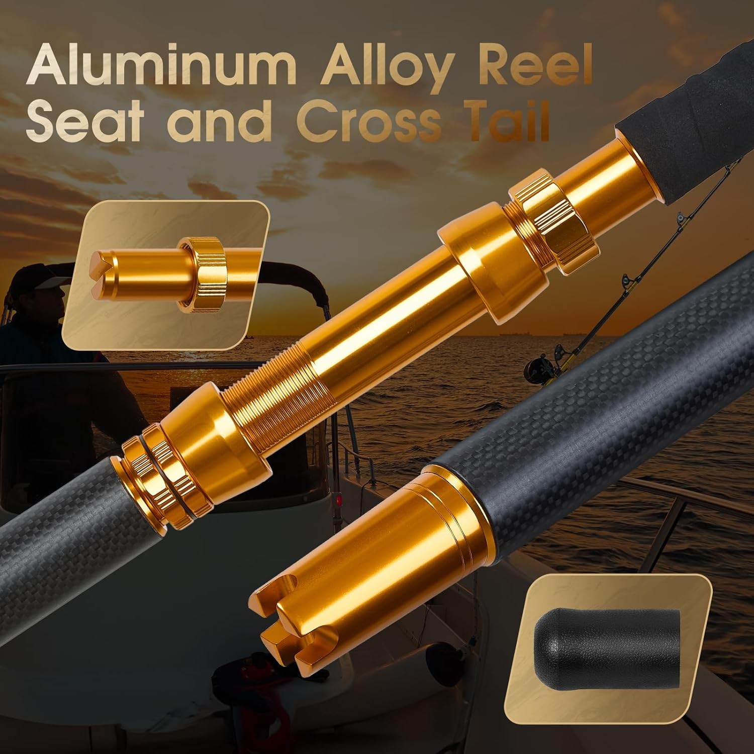 Offshore Trolling Rod Saltwater Big Game Boat Fishing Rod Heavy Duty Roller Rod