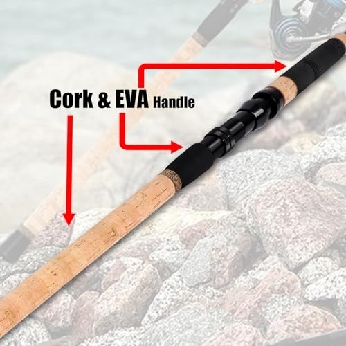 Carbon Fiber Travel Fishing Rod – 2/3/4-Piece, Cork Handles, 10-15 Feet, Spinnin