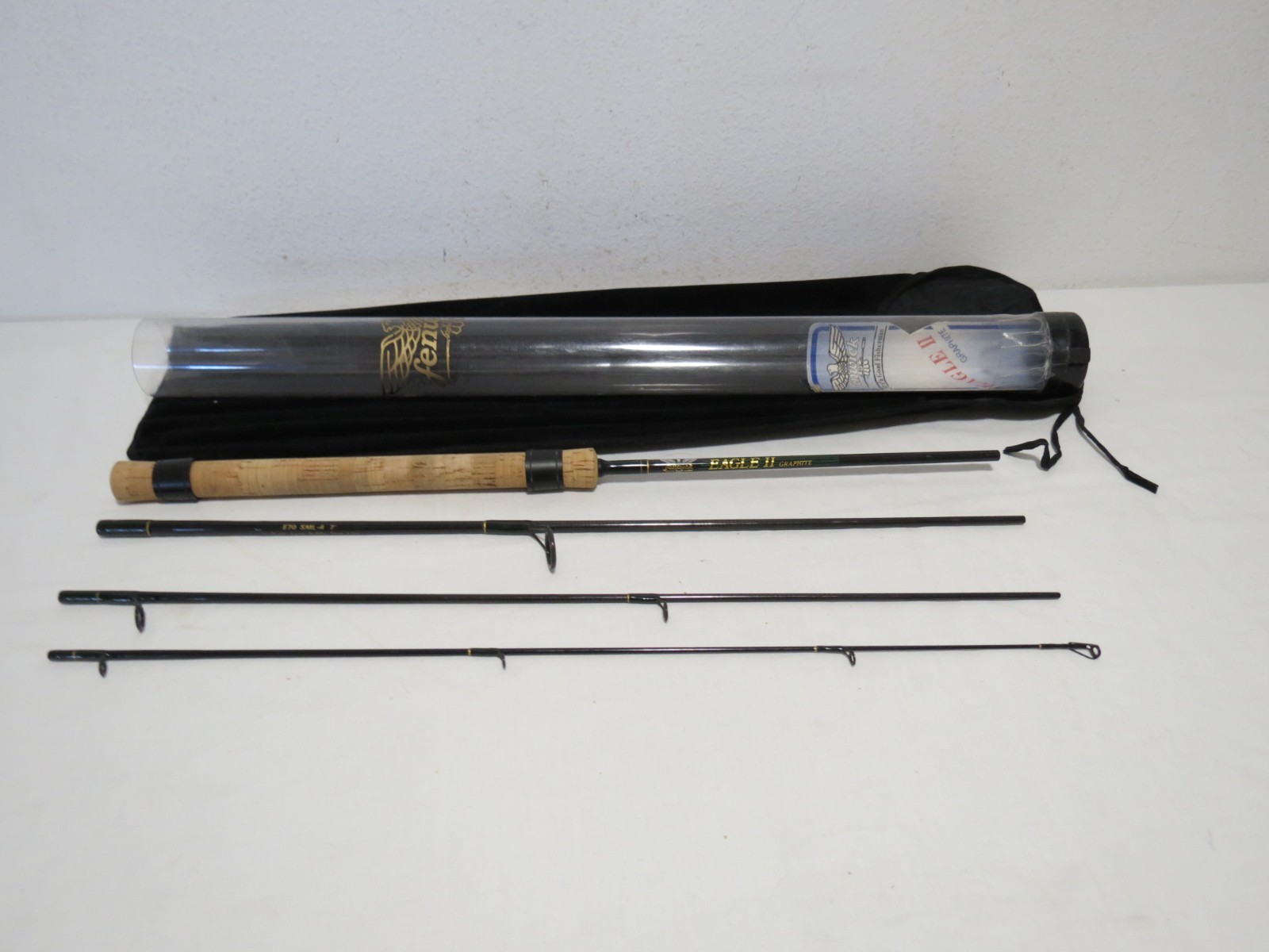 Fenwick Eagle II Graphite E70 SML-4 7′ Aftma WT 6 Spinning Rod 4 pcs Tube + Wrap