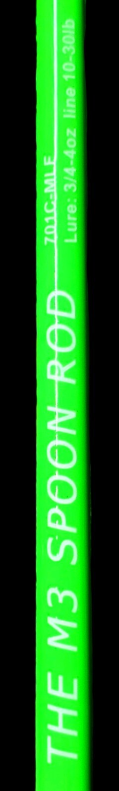 7′ Fishing Rod Spiral Acid Wrap Carbon MH Fast Action Graphite M3 Casting Green