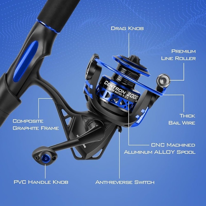 Lightweight IM6 Graphite Spinning Combo Sensitive Rod W/ Stainless Steel Guides