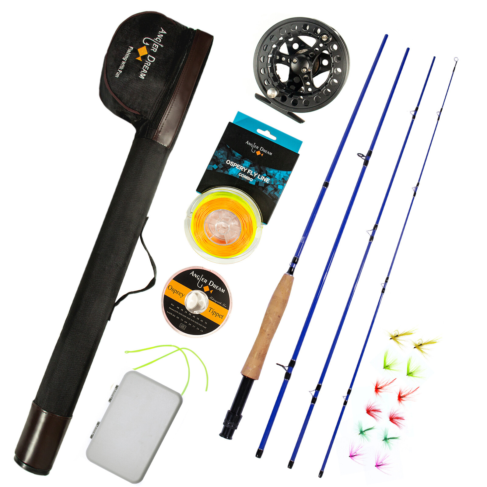 9′ 8WT Fly Fishing Rod Large Arbor Fly Reel WF Floating Fly Line Combo Begainer