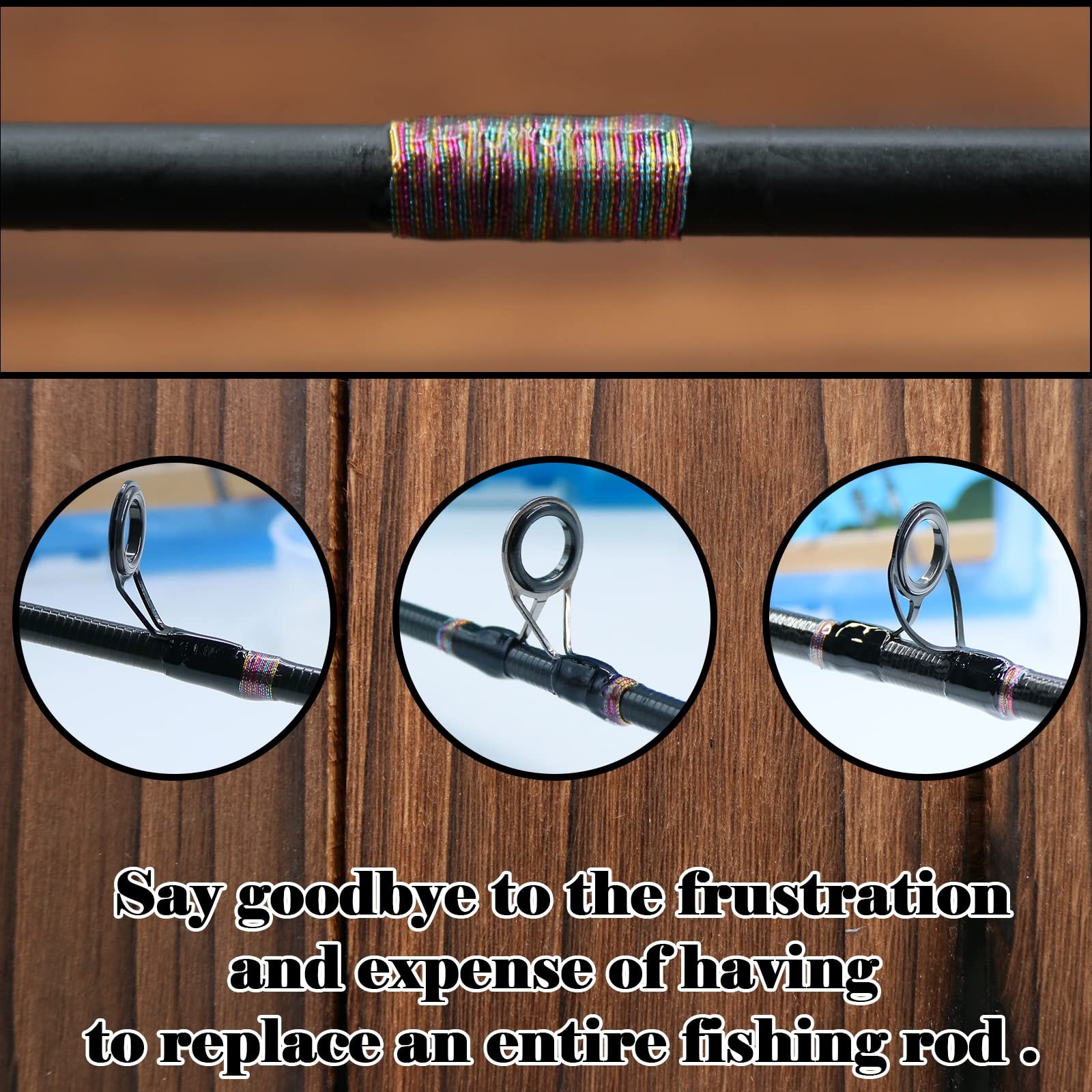 Fishing Rod Repair Kit Complete,10pcs Carbon Fiber Sticks with 5pcs Sandpaper…