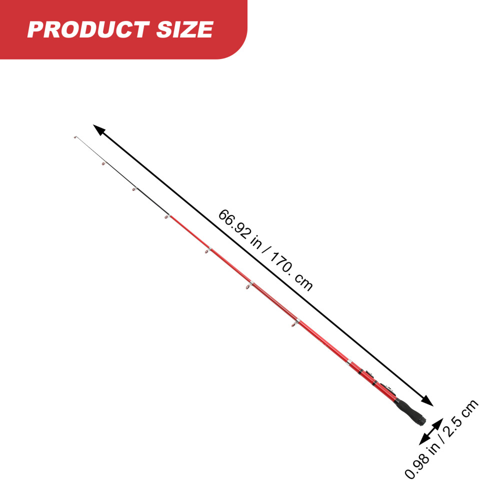 Red Telescopic Rod Fishing Compact Scientific Structure Travel Fishing Rod