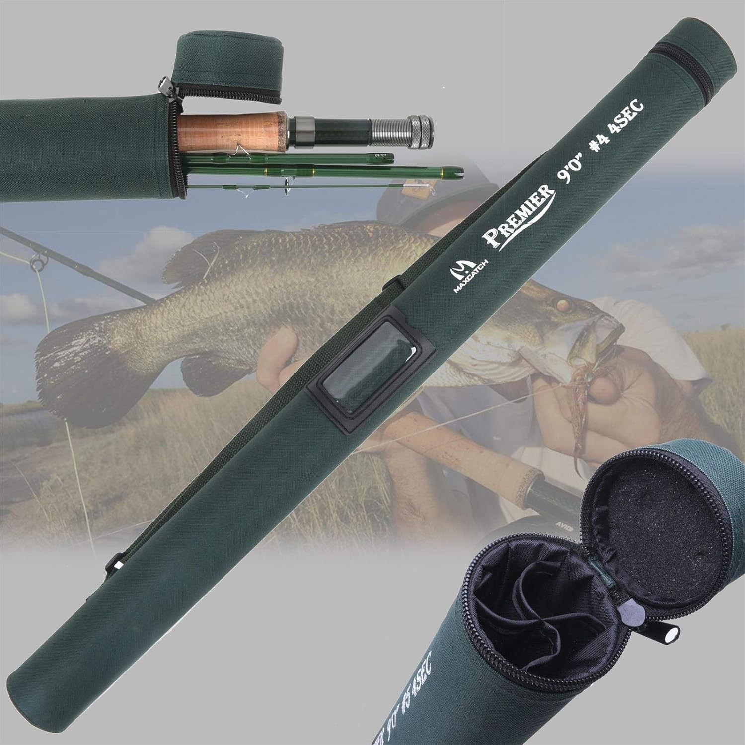 Lightweight 9′ 6wt Fly Fishing Rod with AA Cork Grip and Hard Chromed Guides