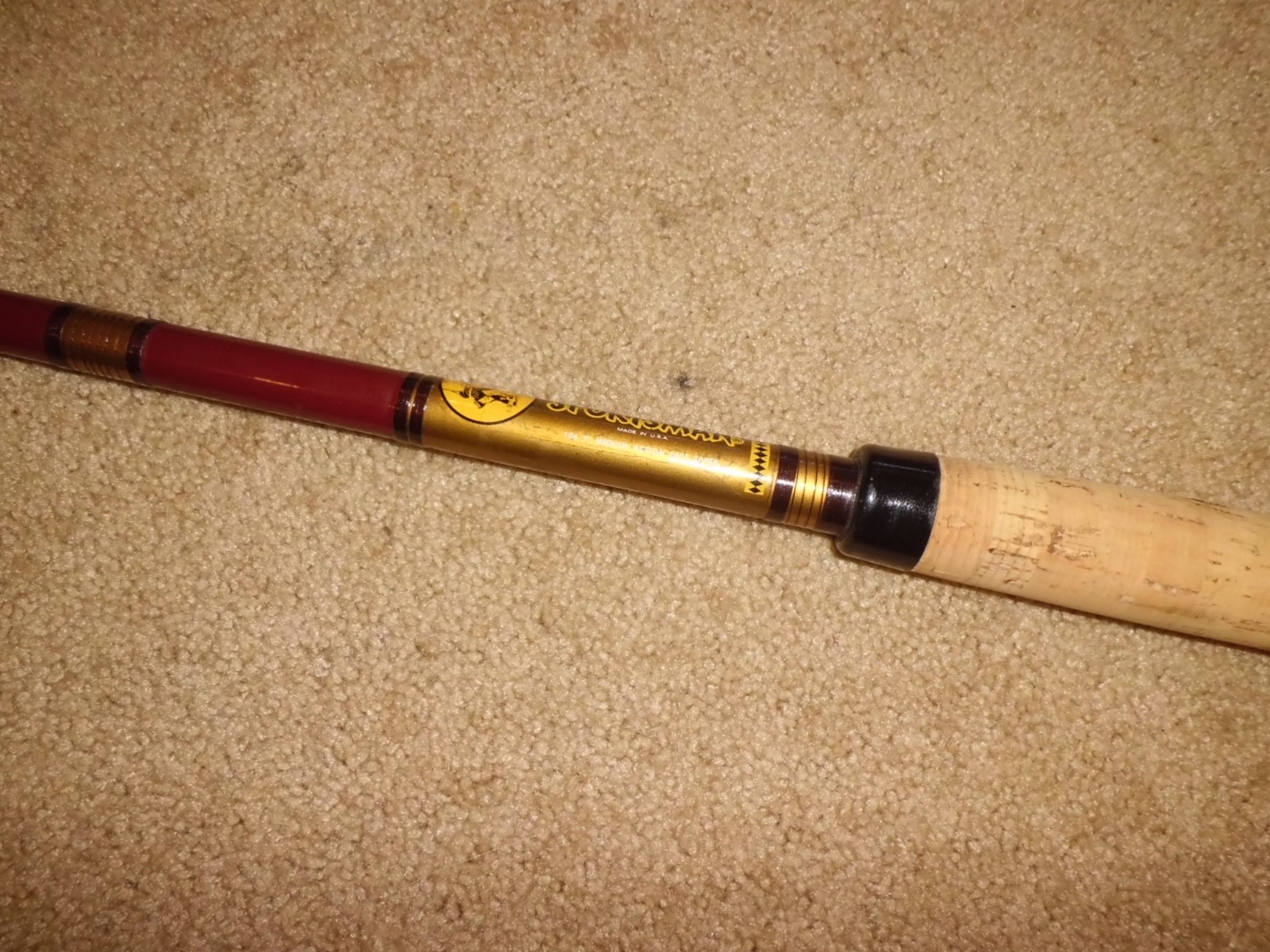 Vintage SPORTSMAN “Custom Deluxe” 106 Medium Action Spinning 9′ Rod- USA- MINT