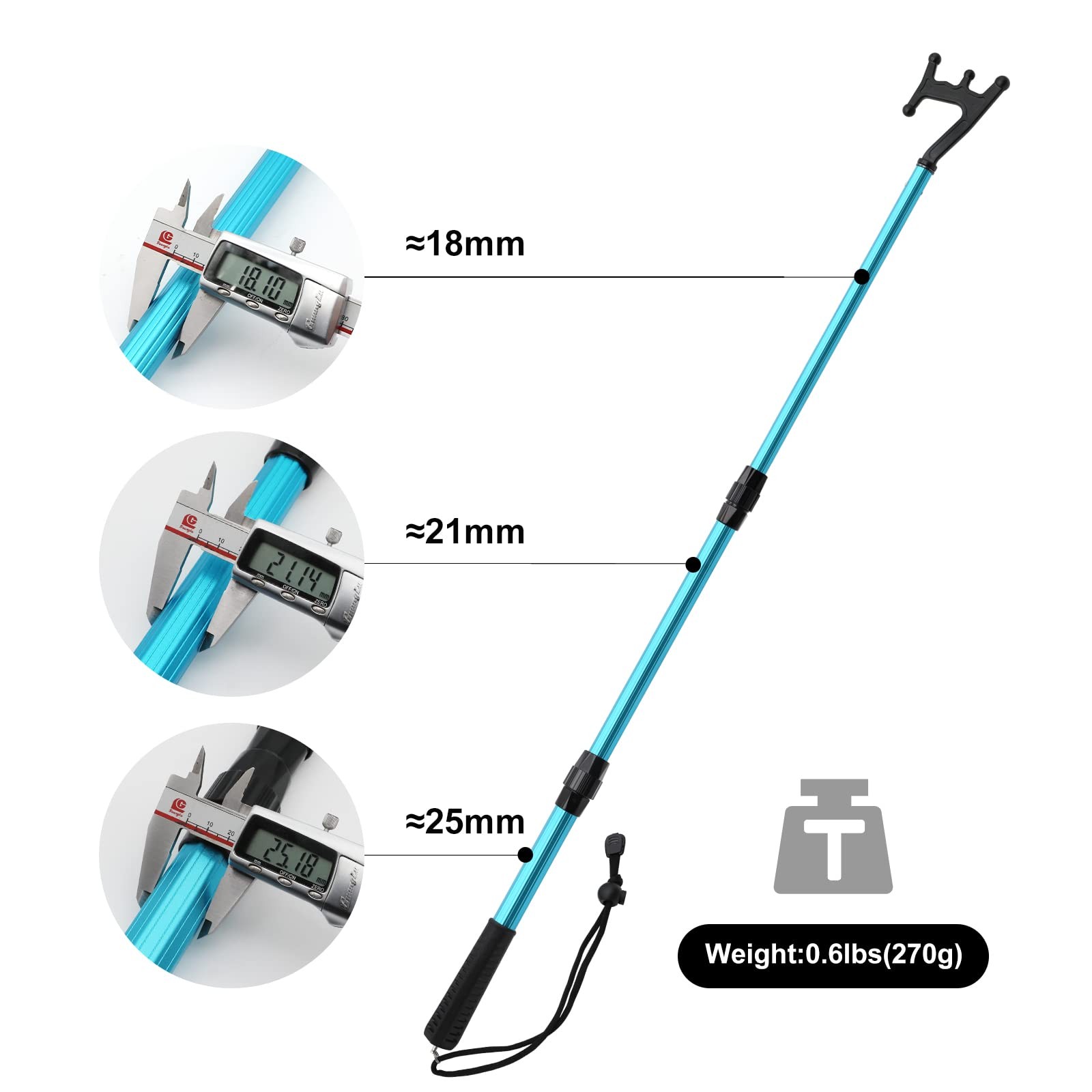 Boat Hooks Docking with Telescopic Pole,Floating,Durable,Rust-Resistant Boating