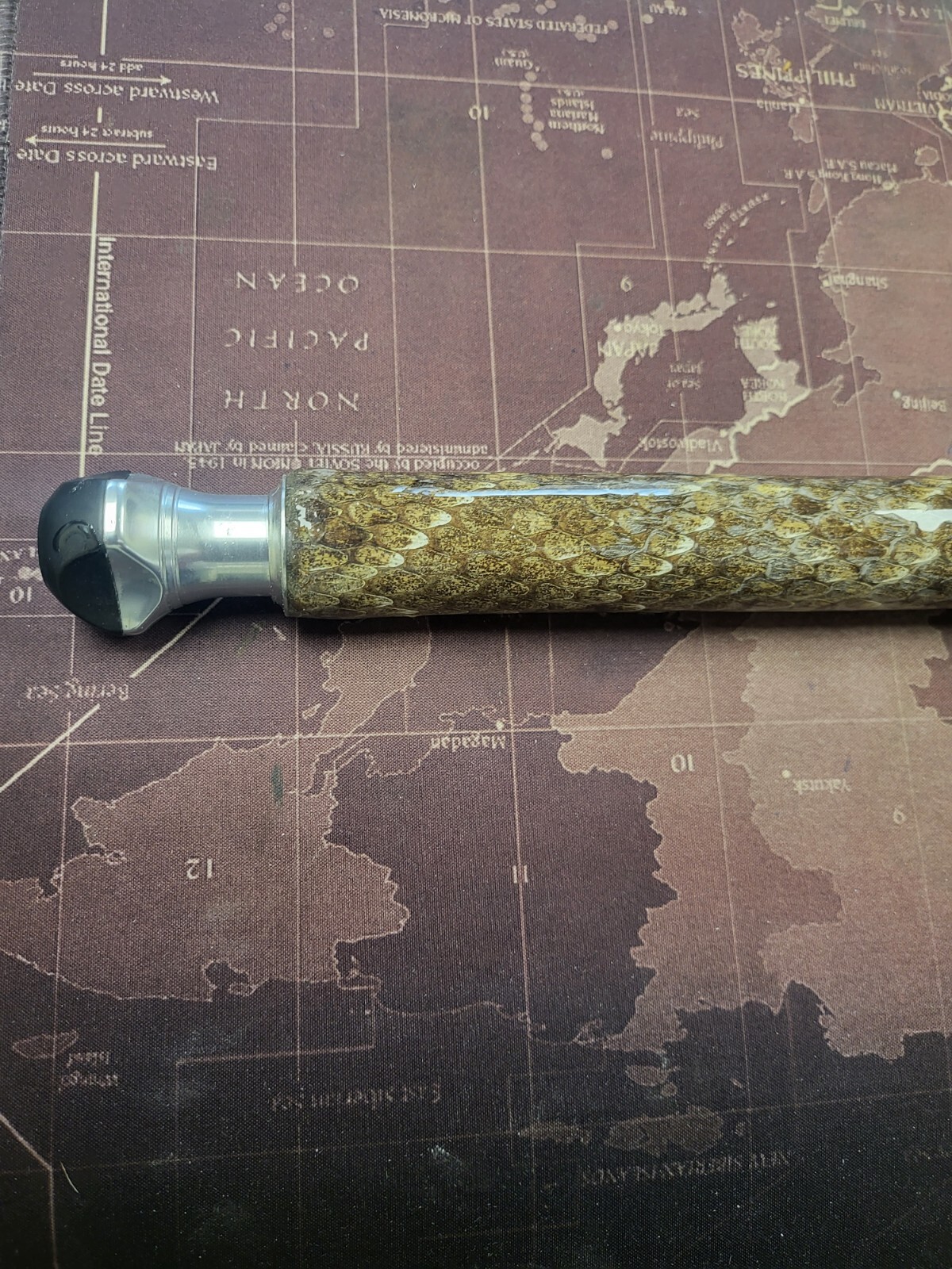 Custom Rattlesnake Fishing Rod Real Rattlesnake Skin Grips with or without Fangs