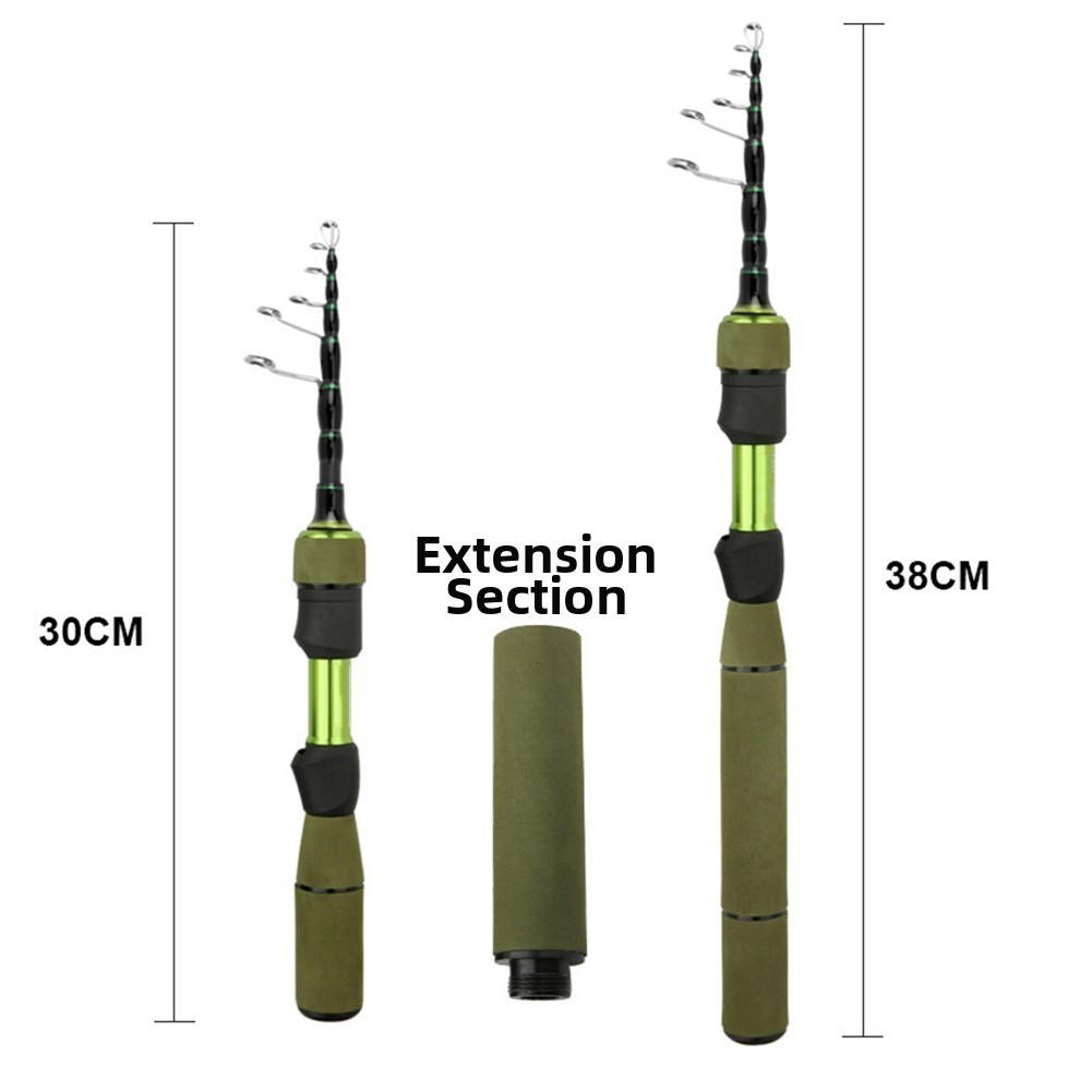 Carbon Fishing Rod 2-Piece for Freshwater For Trout Bass Stream Use 180cm