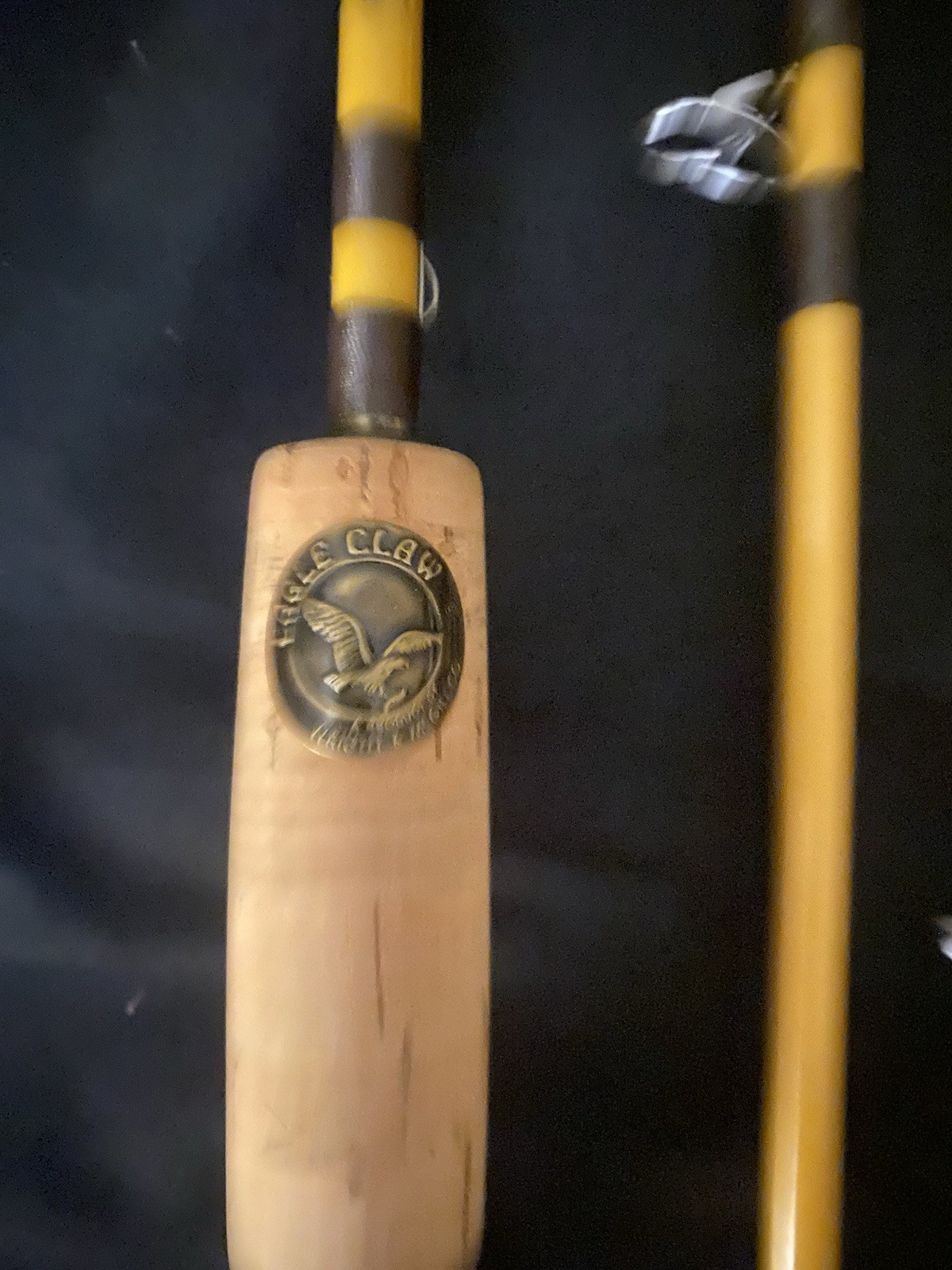 Wright & McGill Eagle Claw Tubular Glass 4-Piece Yellow Vintage Fishing Rod