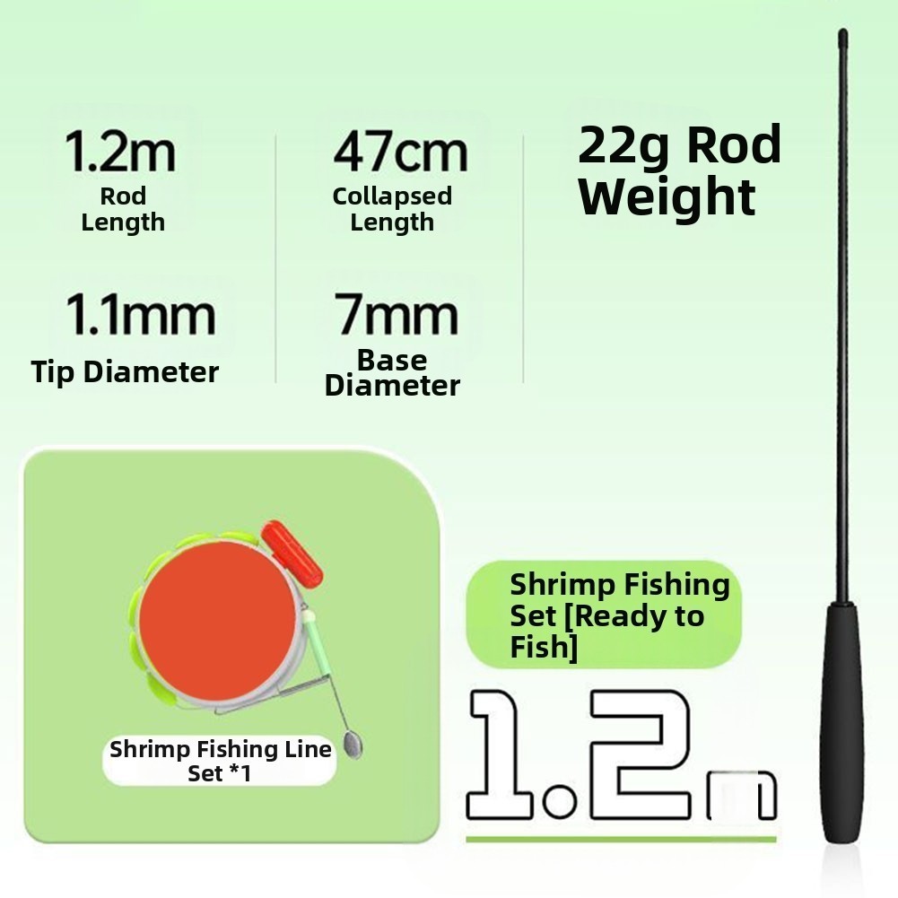 Lightweight Shrimp Fishing Rod 60g for Children and Adult Freshwater Use