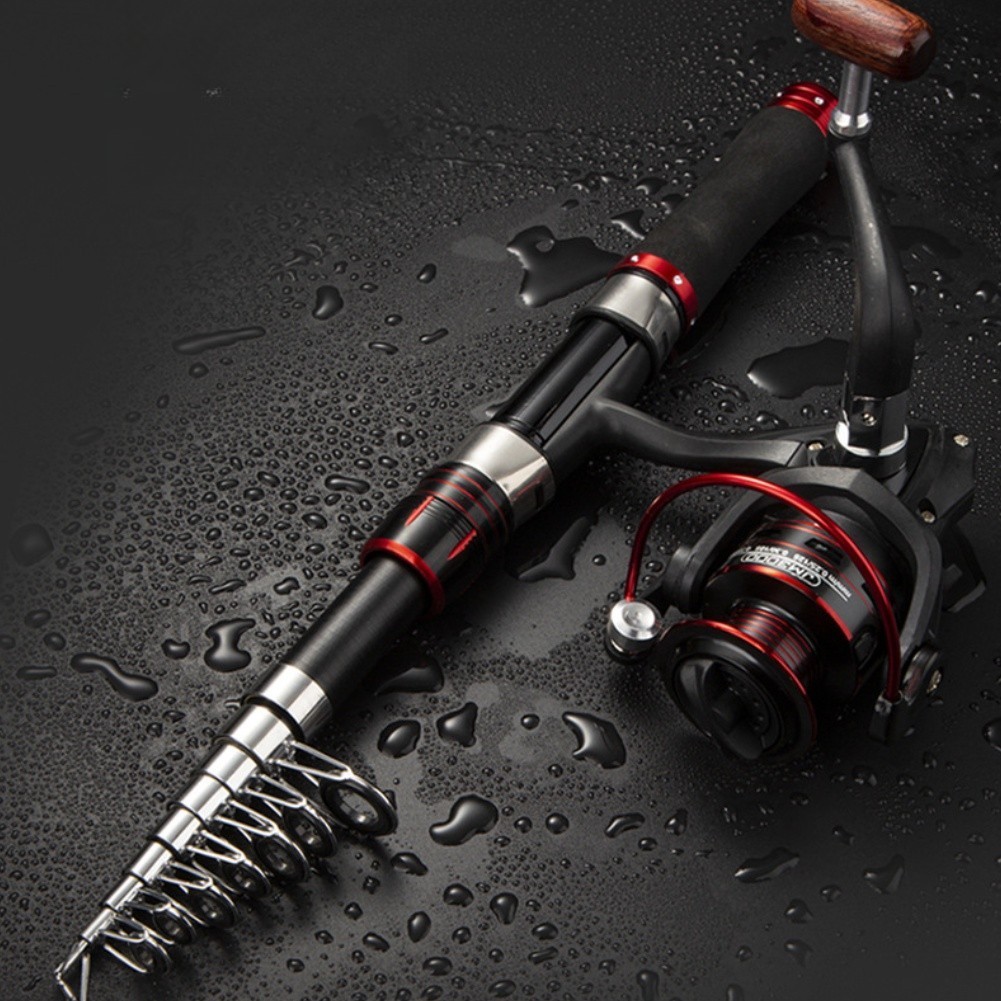Fishing Rod Carbon Telescopic 36cm Collapsed Length M Power for Travel Use