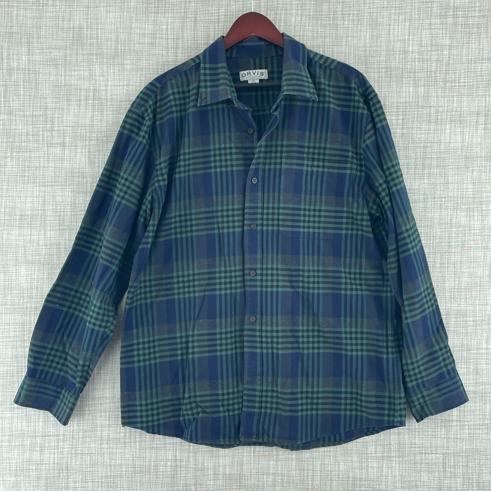 Orvis Plaid Shirt Long Sleeve Button Down Mens L 3368