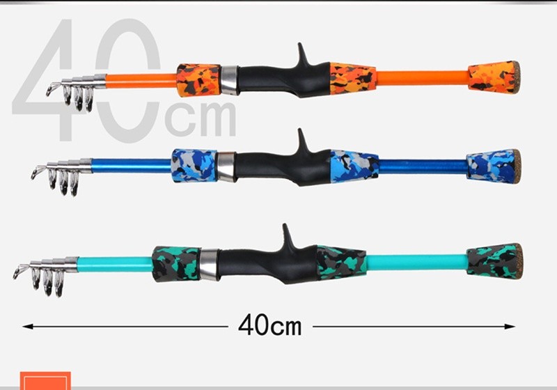 Fishing Rod Casting Rod Fiberglass Pole 1.3M/1.5M/1.8M Telescopic Portable