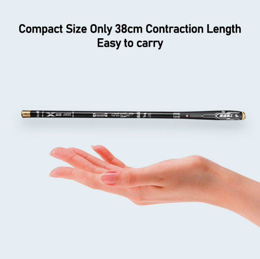 Mini Power Telescopic Fishing Rod Carbon Fiber Carp Fishing Pole Lomg 1.5m-5.4m