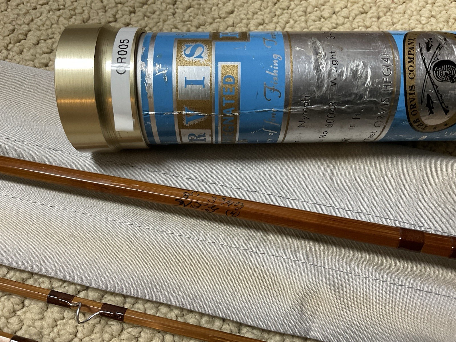 Stunning Vintage Orvis 8’ 4wt NYMPH BAMBOO Fly Rod Prev. Owned by Marty Keane