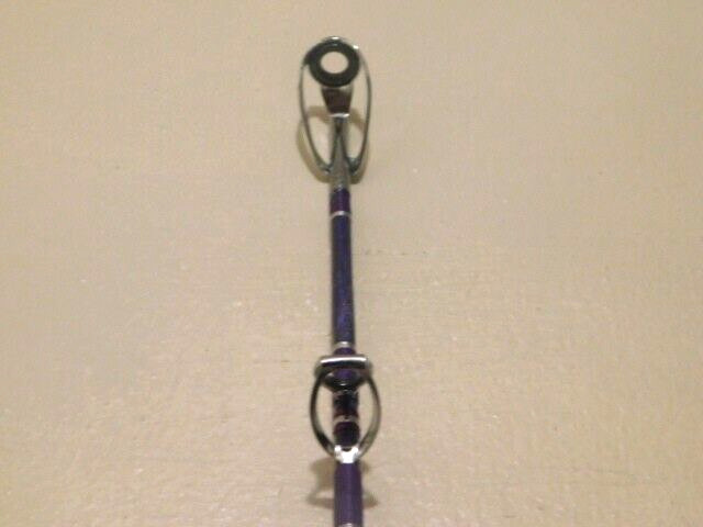 CUSTOM CONVENTIONAL BOAT ROD 7′ PURPLE PEARL MARBLE 25-50 LB TURBOS NEW