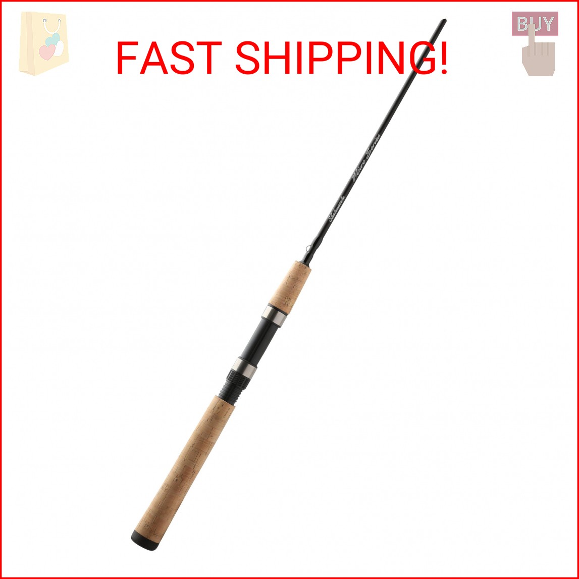 Shakespeare Micro 5’6″ Spinning Rod, 2-Piece Fishing Rod, Graphite Composite Bla