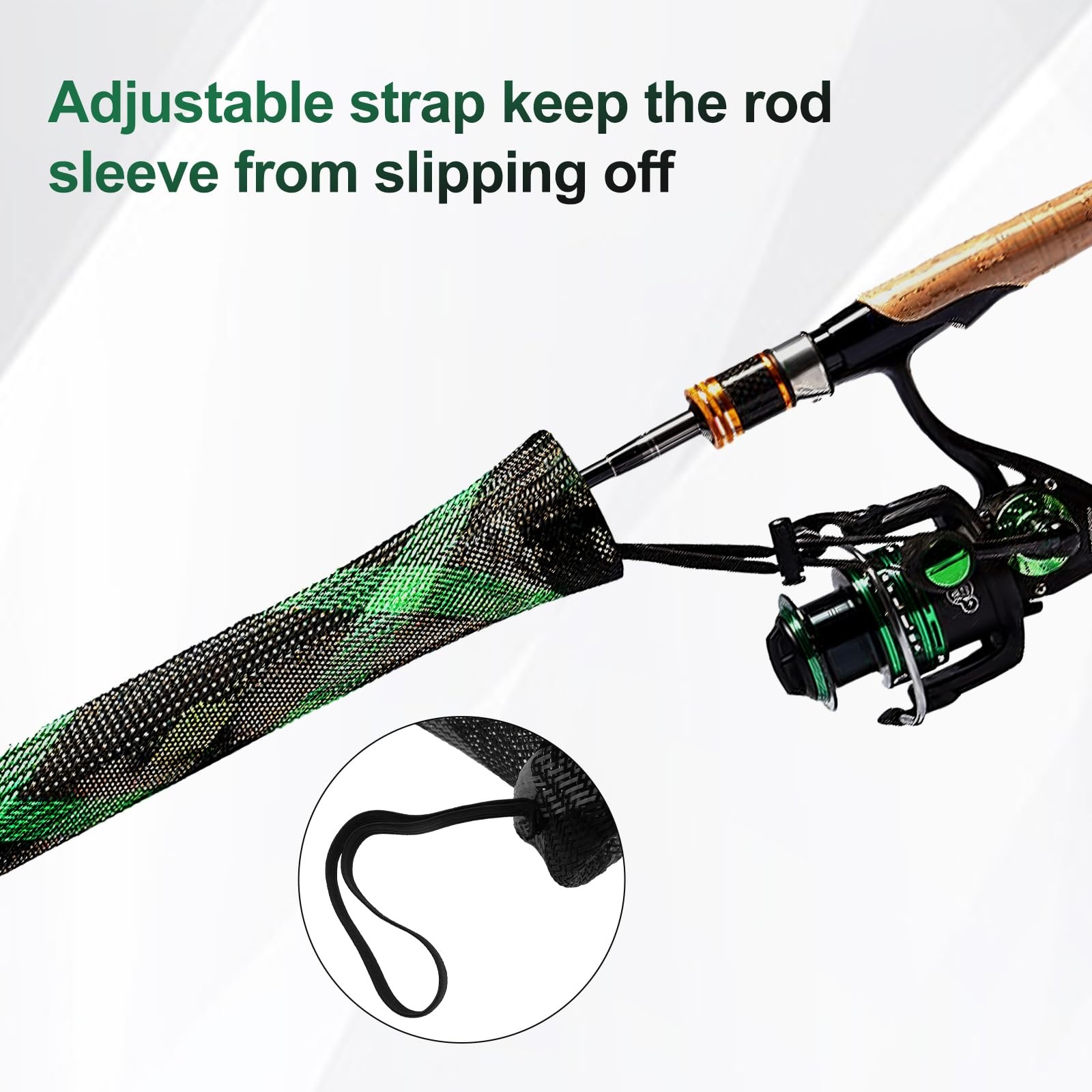 knitsoquo Fishing Rod Sleeve for Poles: Pole Red, Blue, Black, Green
