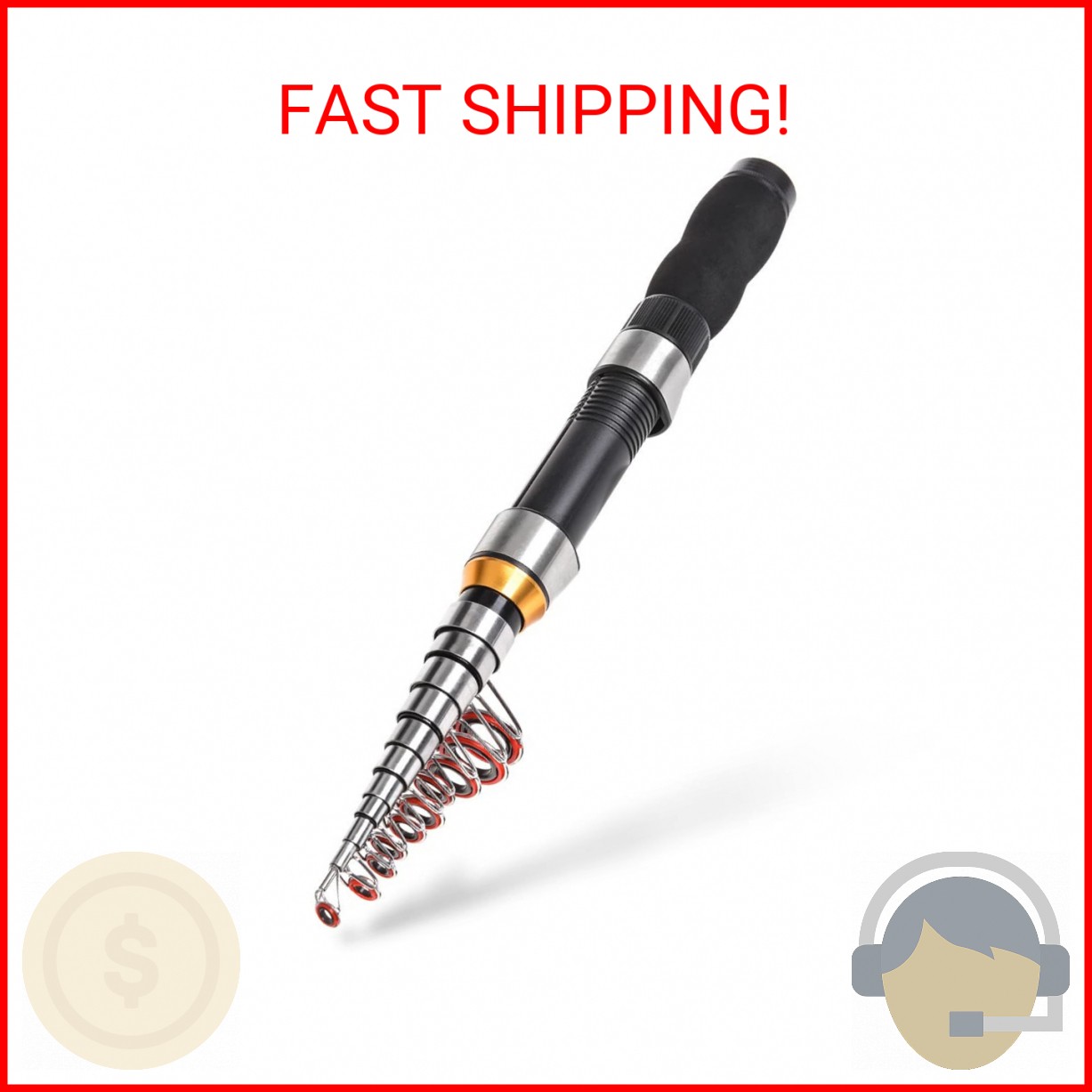 Gigicloud 1PCS Telescopic Fishing Rod 1.0m-2.3m Fishing Pole Glass Rod Super Sho