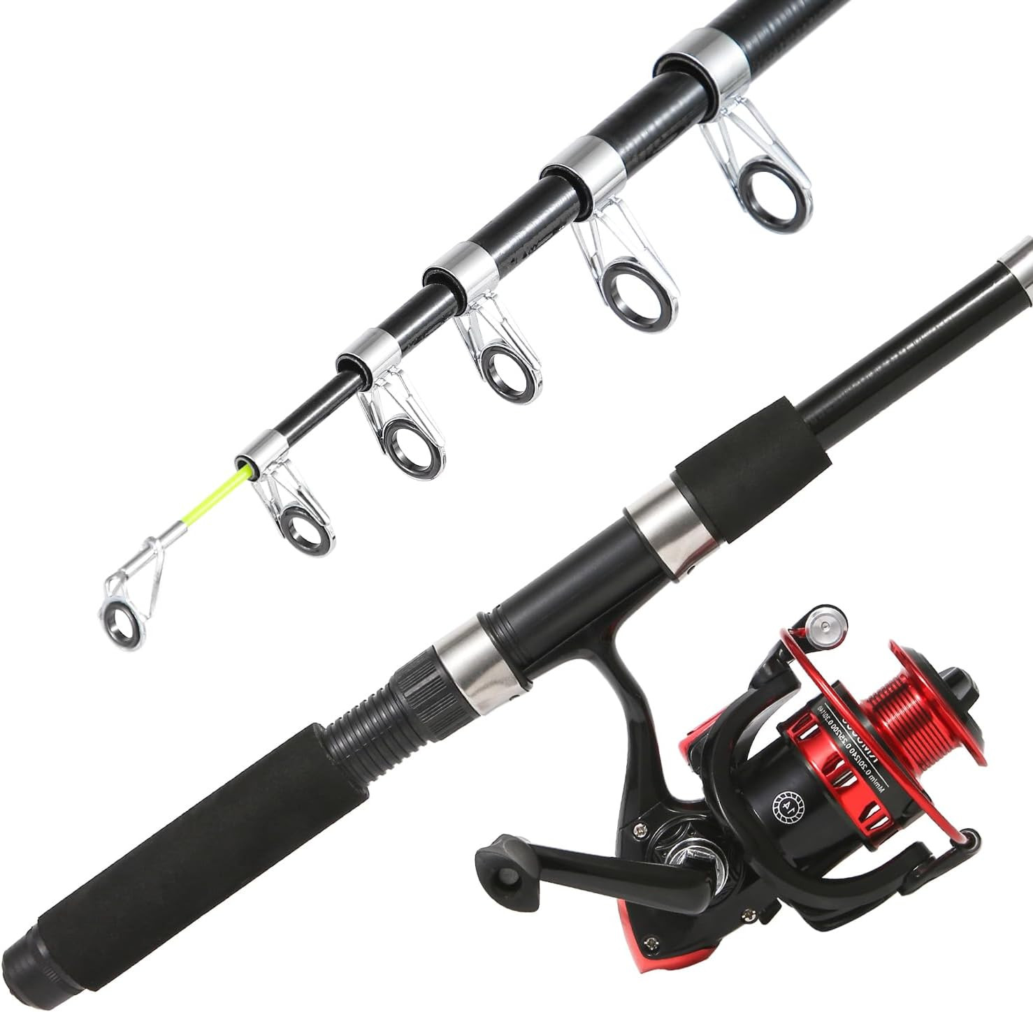Tripquips Fishing Rod, 6.9ft 2Pcs Telescopic Fishing Rods Set, Carbon Fiber Fish
