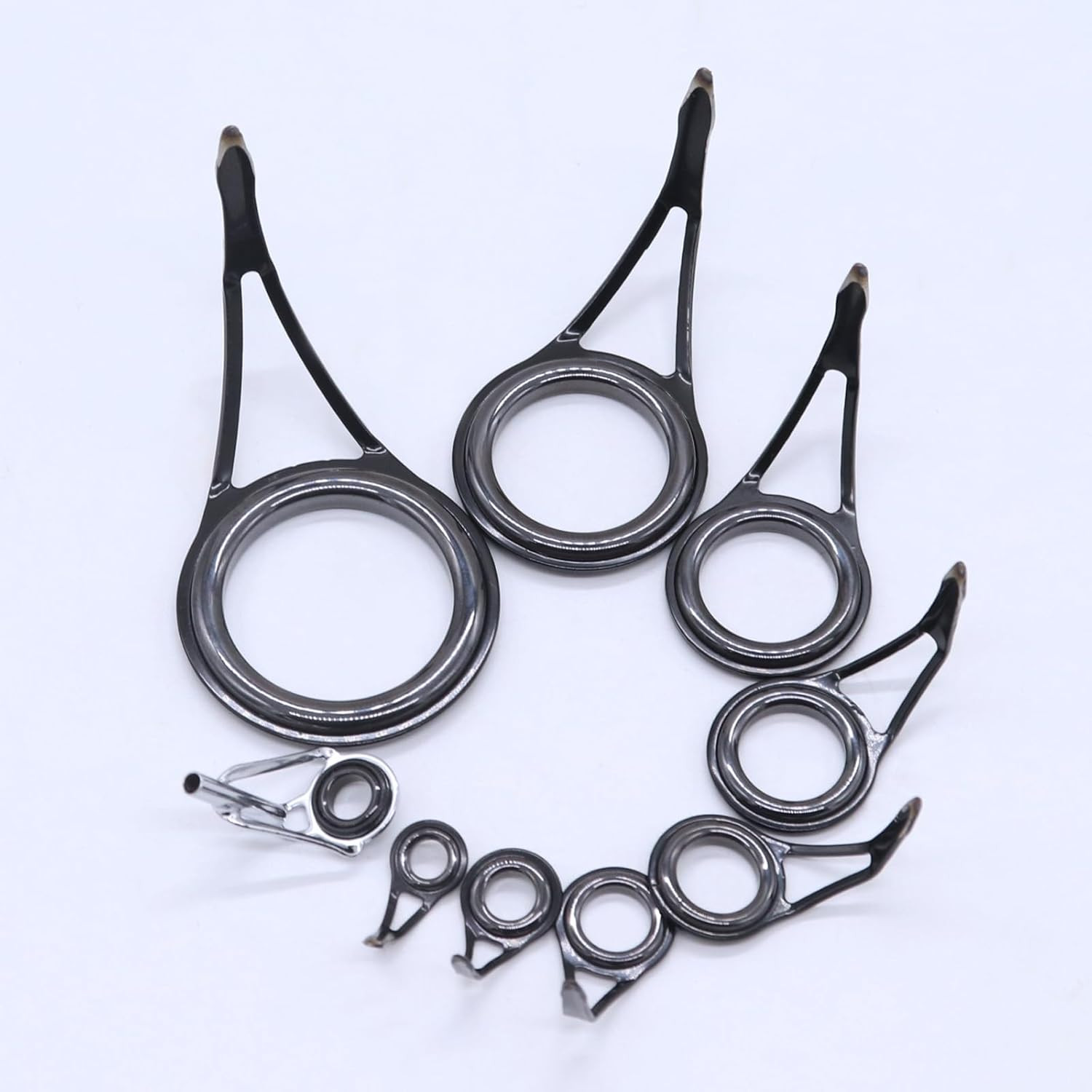 90PCS Fishing Rod Guide Tip Kit 9 Sizes Stainless Steel Spinning Casting