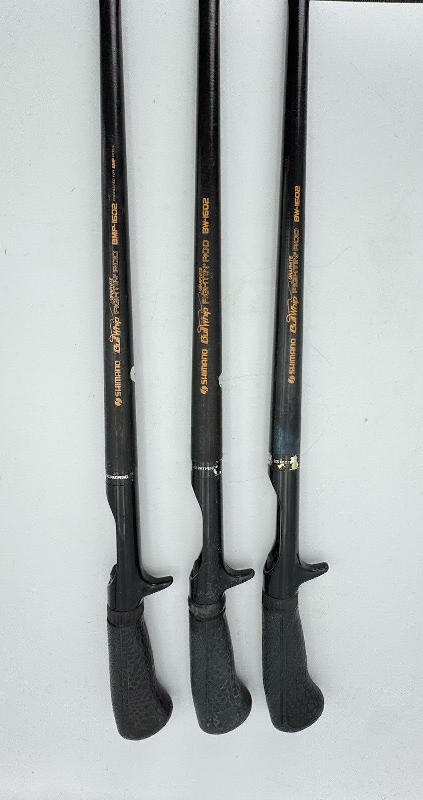 Lot 3 Shimano Bull Whip Graphite Fightin Rods BW-1602 BMP-1602