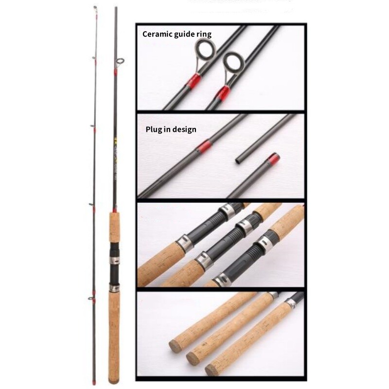 Trout Fishing Rod 1.65m 1.8m Portable Ultra Light Solid Tip Carbon Spinning Pole