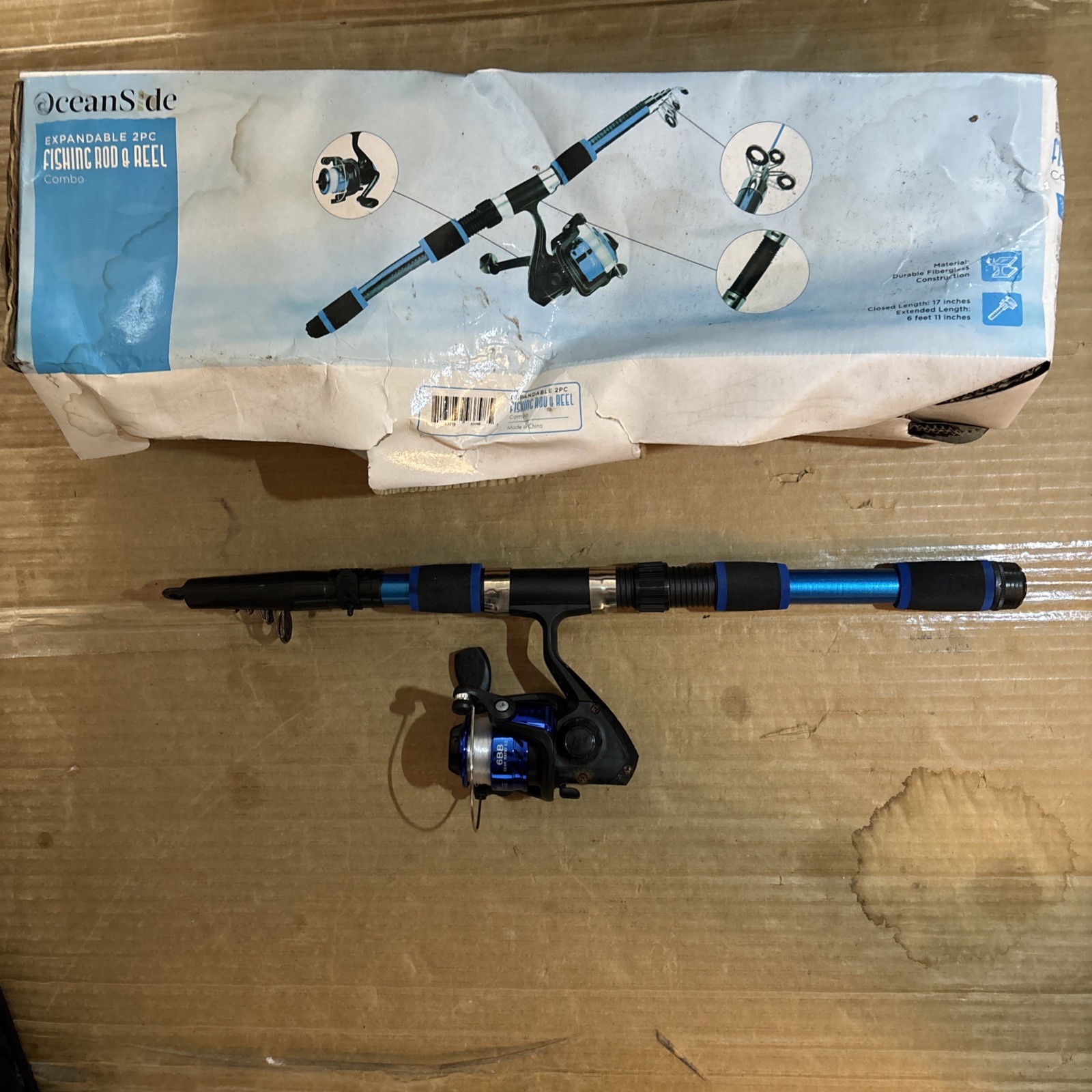 Telescopic Fishing Rod Reel Combo Kit w/ Carrier Bag Poles Net Read Desc