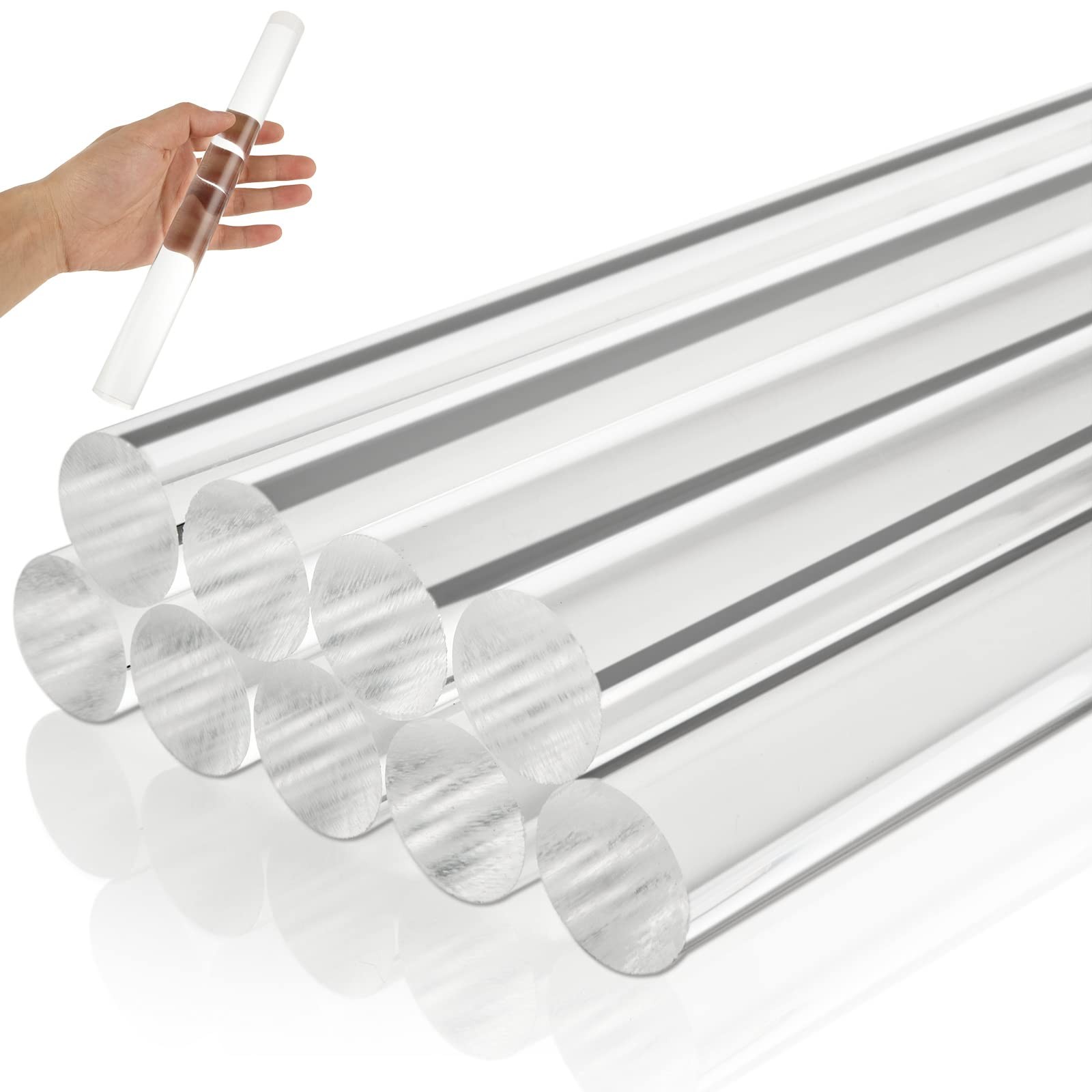 10 Packs 10 Inches Acrylic Rods 1 Inch Diameter Acrylic Sticks Plastic Dowel …