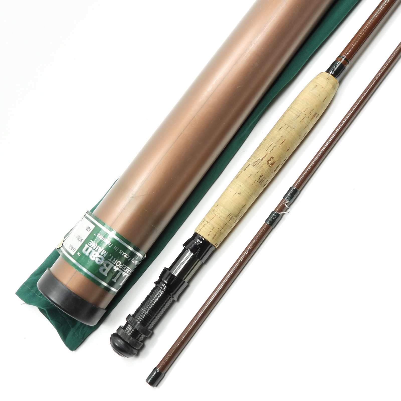 L.L. Bean Fiberglass Fly Fishing Rod. 8’ 6”. 7wt. W/ Tube & Sock.