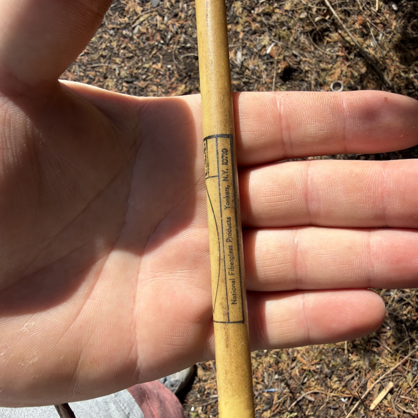Vintage National Fiberglass TRU 1005S Fishing Rod 62” Wooden Handle USA