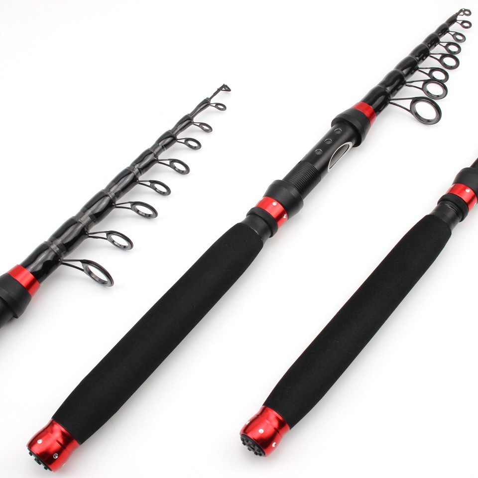 Rock Fishing Rod Carbon Fiber Spinning Telescopic Fishing Rod 1.8M 2.1M 2.4M 3M