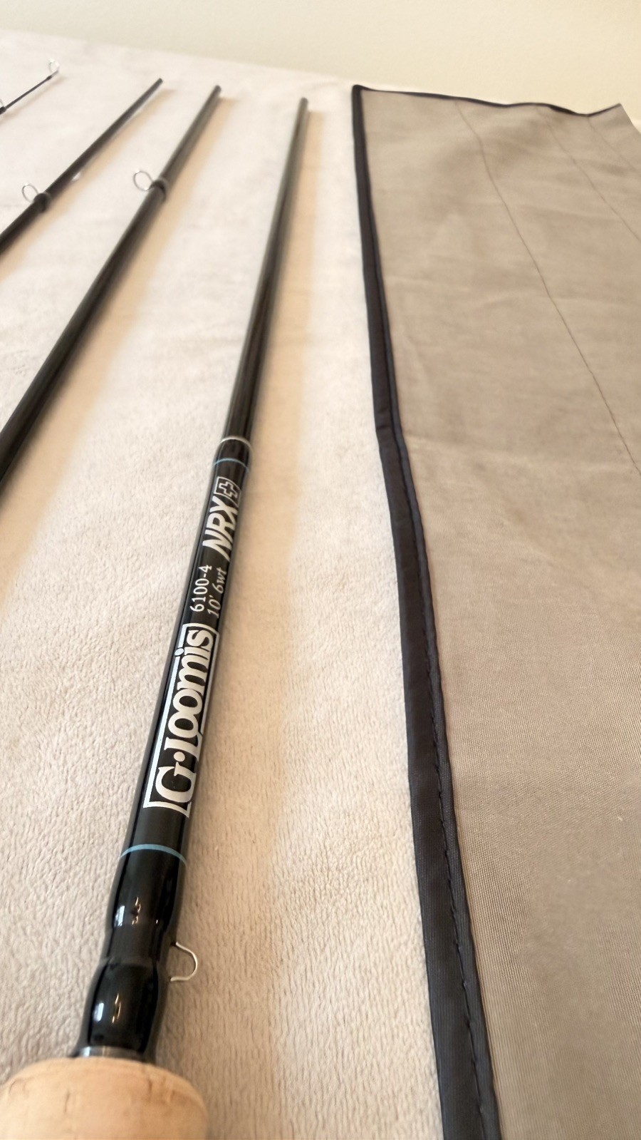 NEW G.Loomis NRX+ Fly 10′ 6Wt 4 Pc Fly Rod 6100-4 plus + spare tip & mid section