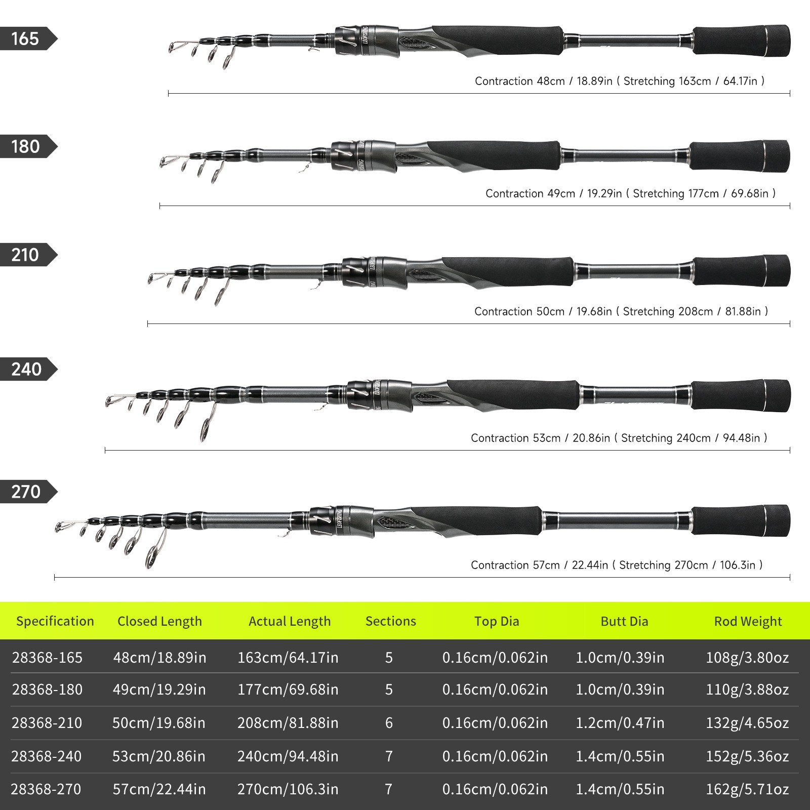 Ultra-Light Fishing Rod Carbon Fiber Spinning Casting Pole Handle Telescopic