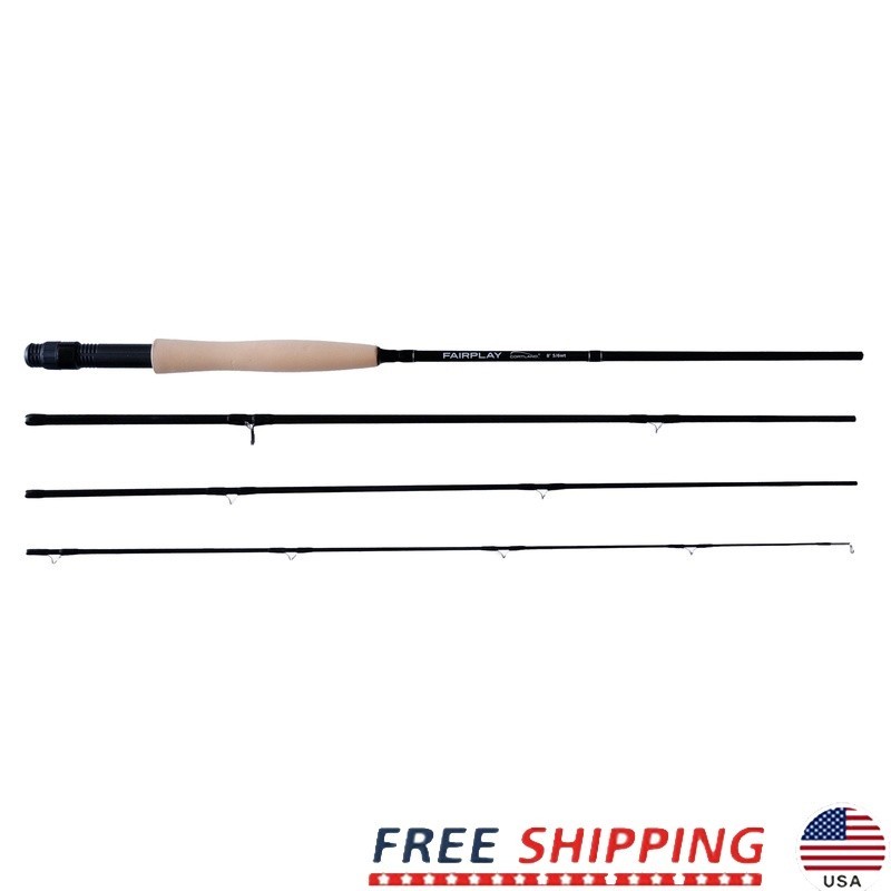 Fairplay Fly Rod 4 Piece Graphite Lightweight Hook Keeper Trout Bass New