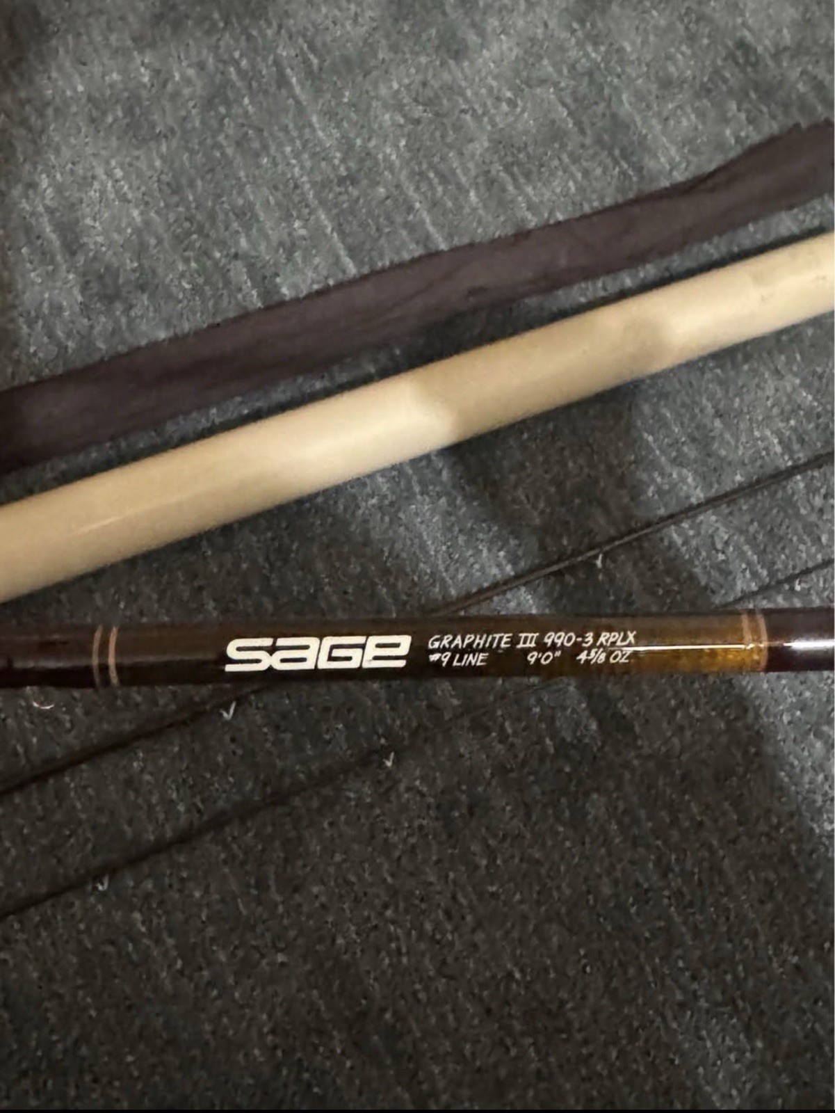 Vintage Sage Graphite III 990-3 RPLX Fly Rod 9’ 9wt 3pc w/ Tube & Sock