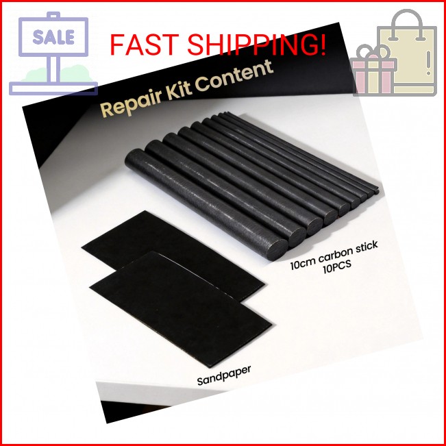 FishTrip Fishing Rod Repair Kit Complete,10pcs Carbon Fiber Sticks with 5pcs San