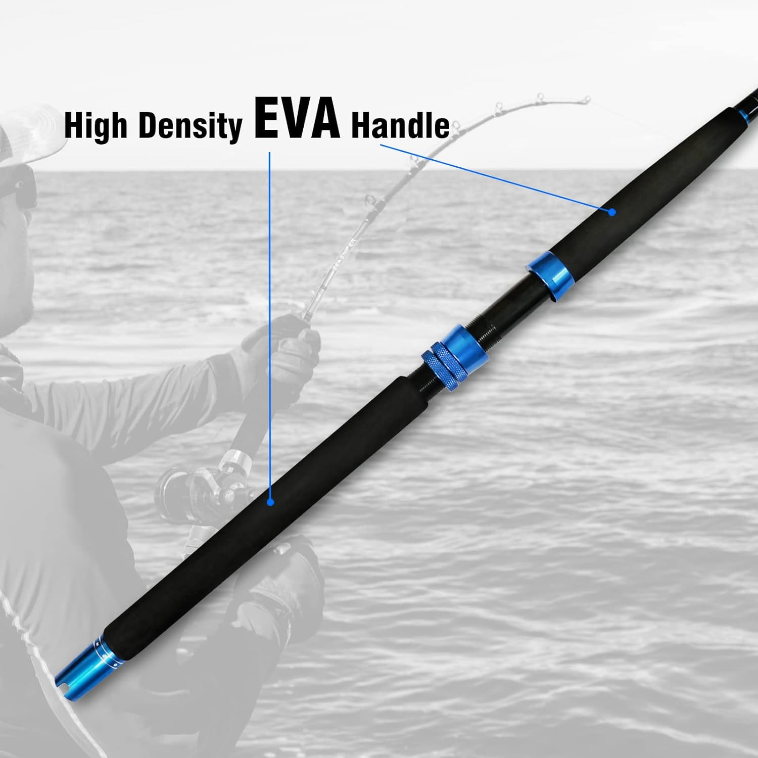 Saltwater Trolling Rod Conventional Boat Catfish Fishing Pole Medium Heavy 6FT