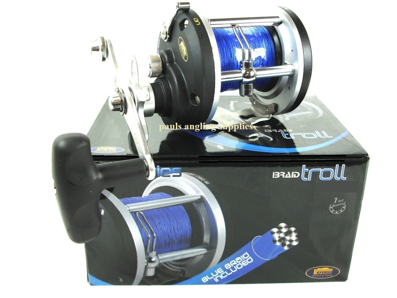 Lineaeffe B 300 or B 500 Boat Multiplier Reel Free Braid Fitted sea fishing