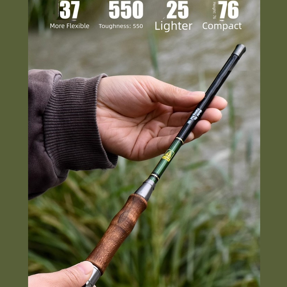 Ultralight Stream Fishing Rod Carbon Fiber Portable with Palm Fit Handle