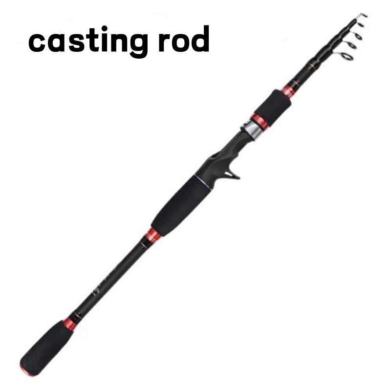 Telescopic Fishing Rod M Power Travel Casting Spinning Rod 1.8M-3.0M Carbon Pole