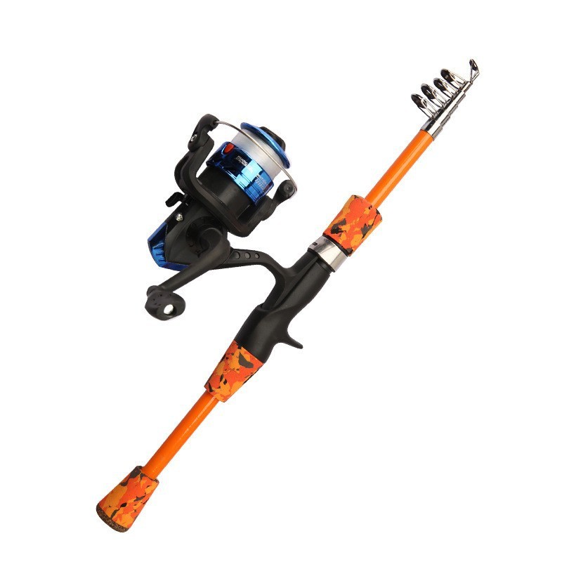 Fishing Rod Casting Rod Fiberglass Pole 1.3M/1.5M/1.8M Telescopic Portable