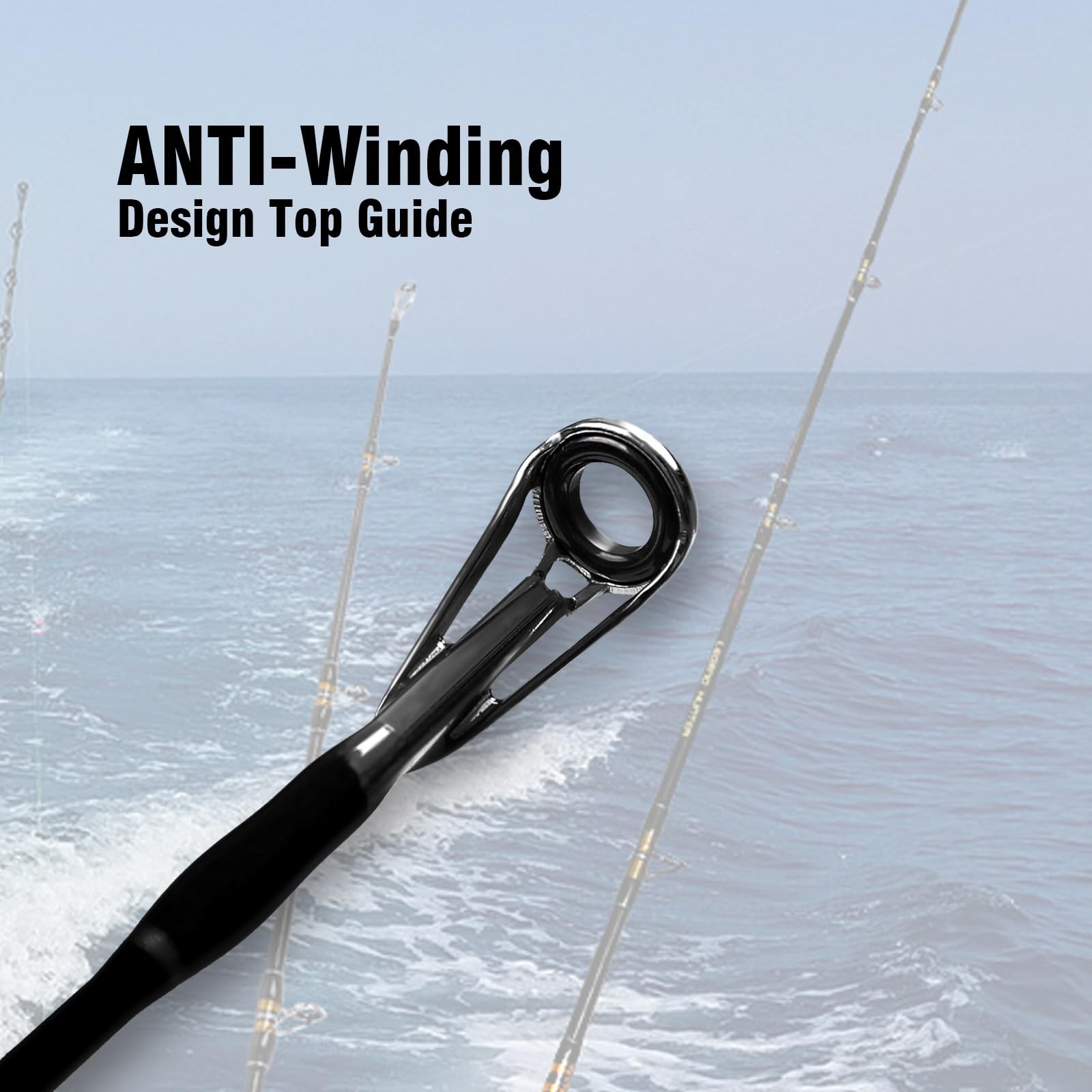 Fiblink Saltwater Jigging Spinning Rod 1-Piece Heavy Jig Fishing Rod 30-50