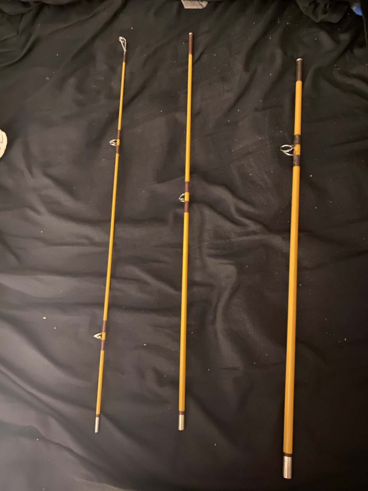 Wright & McGill Eagle Claw Tubular Glass 4-Piece Yellow Vintage Fishing Rod