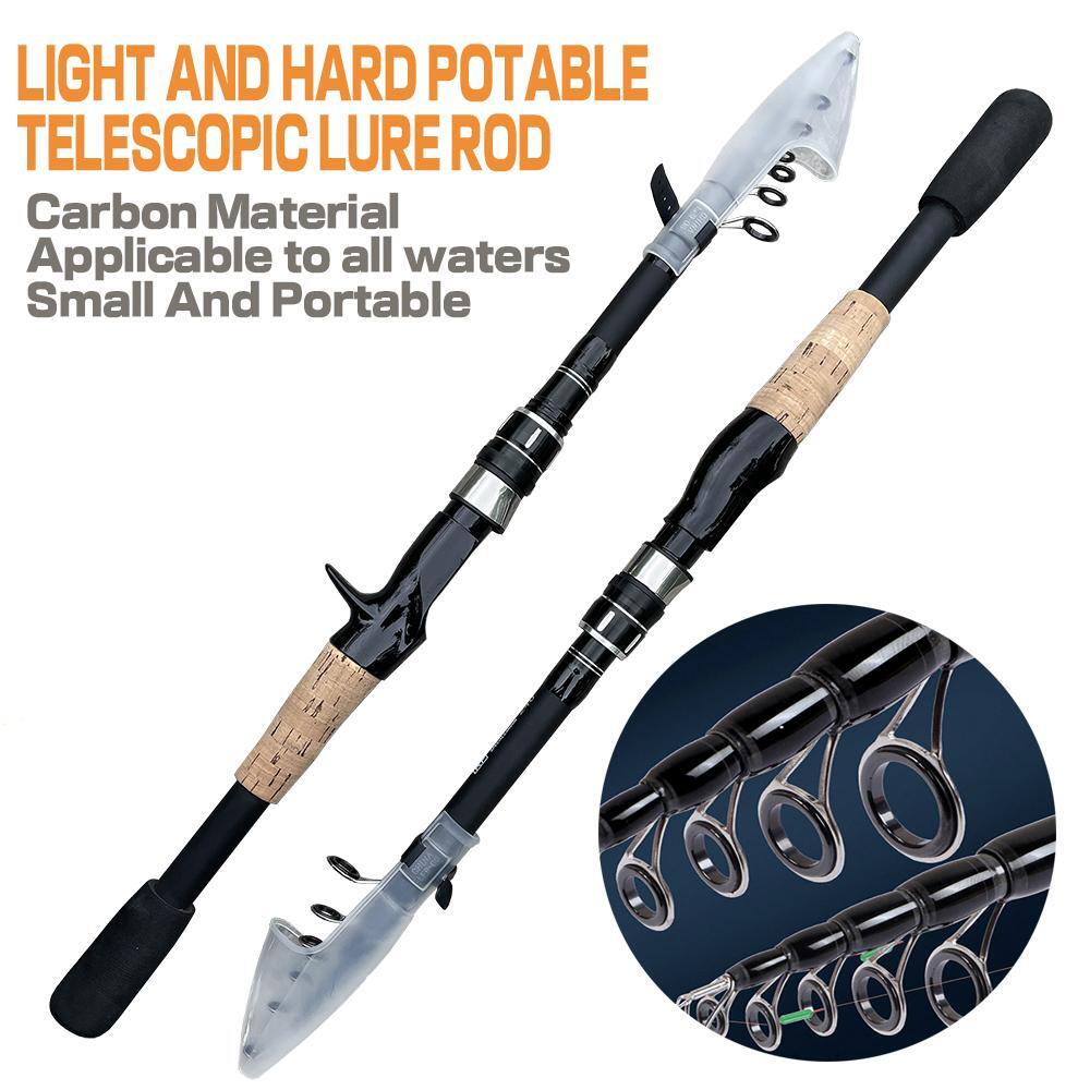Ultra-Light Fishing Rod Carbon Fiber Spinning Casting Pole Handle Telescopic Sea