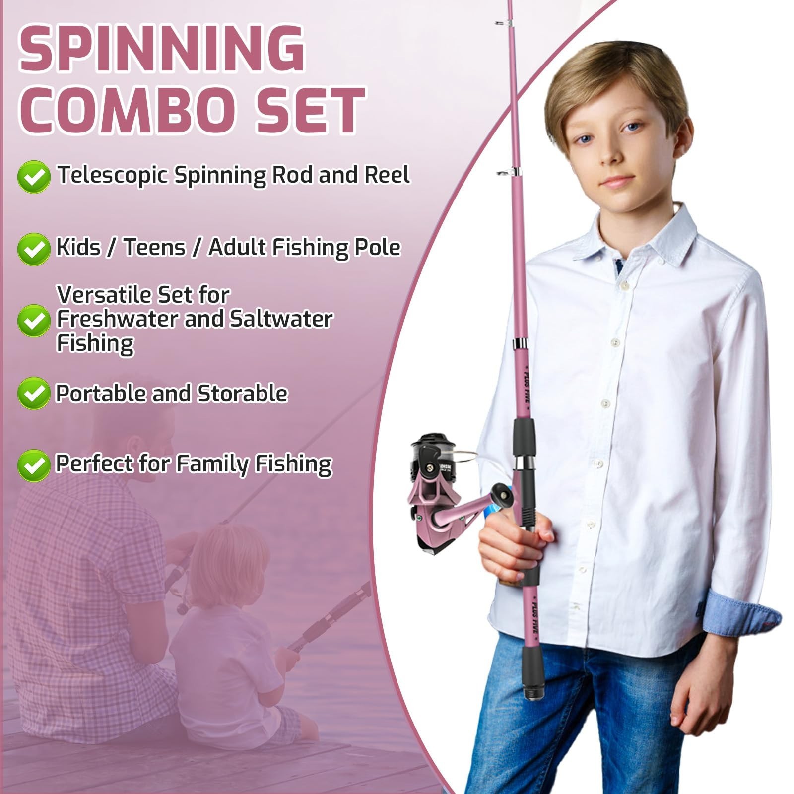 Kids Fishing Pole Set, Portable Telescopic Fishing Rod and Reel Combo for for…
